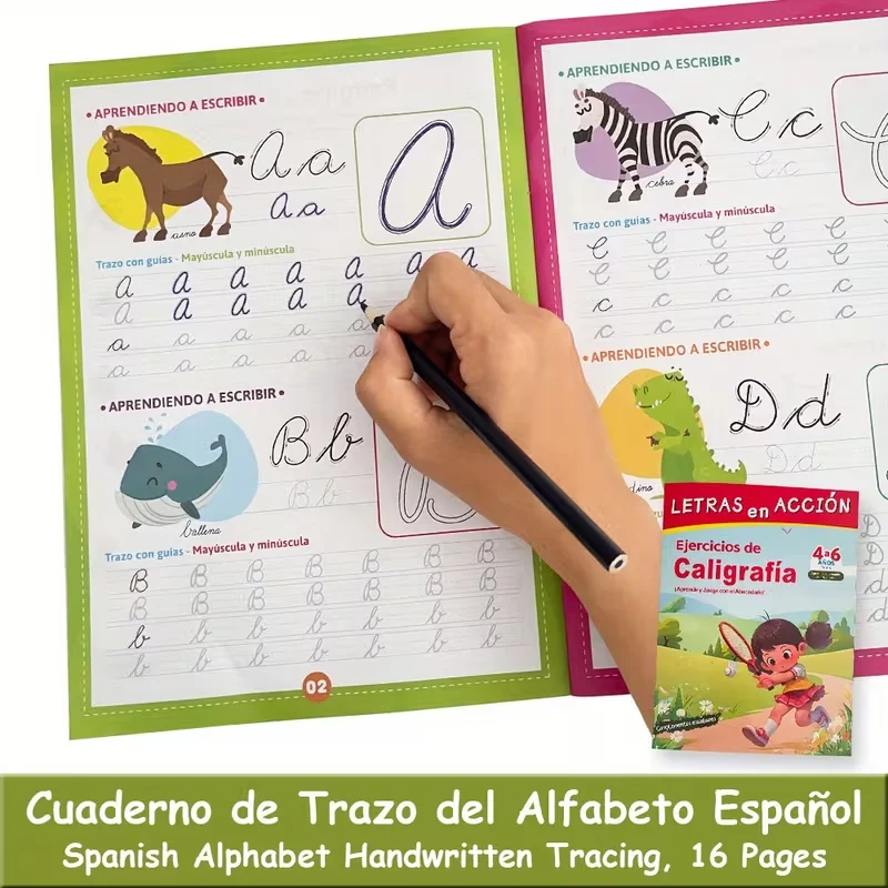 Handwriting Practice: Workbook for Spanish A-Z Cursive, Language Learning Aid, Preschool & Homeschool Teaching Tool