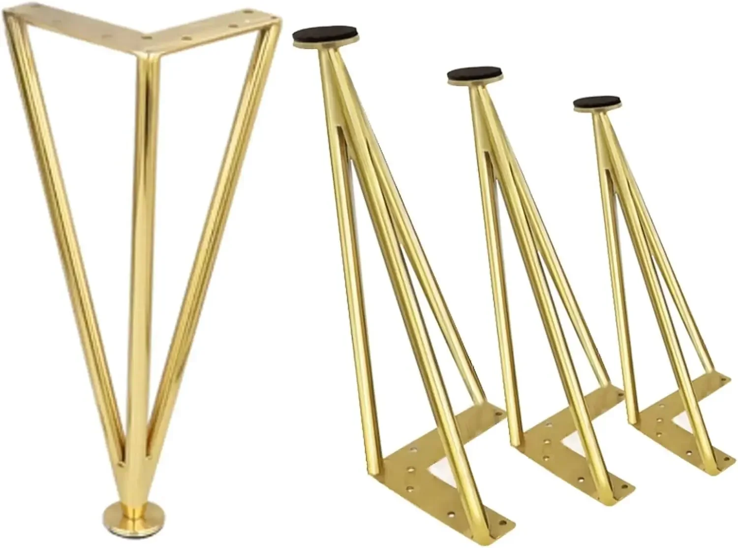 Furniture Legs, Set of 4 Metal Furniture feet, Replacement Cabinet feet, Triangle Bathroom Cabinet Legs, Coffee Table Support Le
