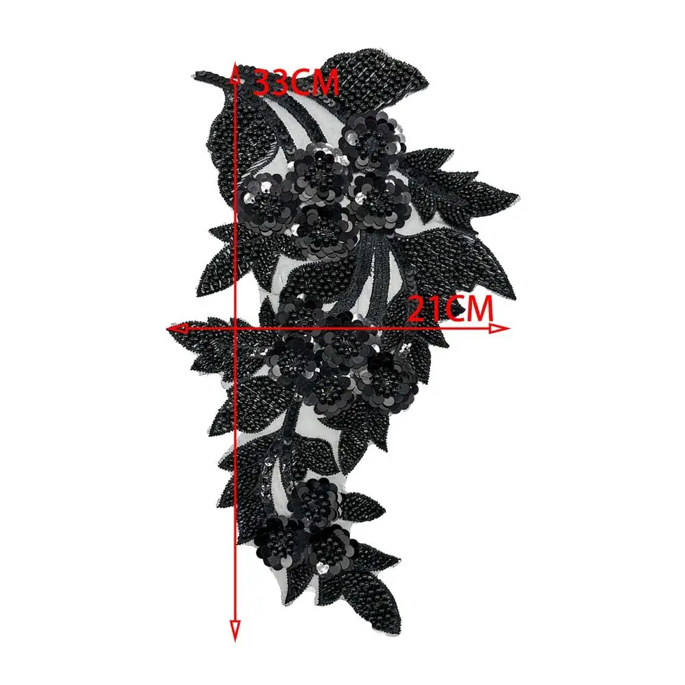 Fashion 3D Sequin Flower Patches Embroidery DIY Clothing Applique Handmade Embroidered Patches Wedding Dress view 6