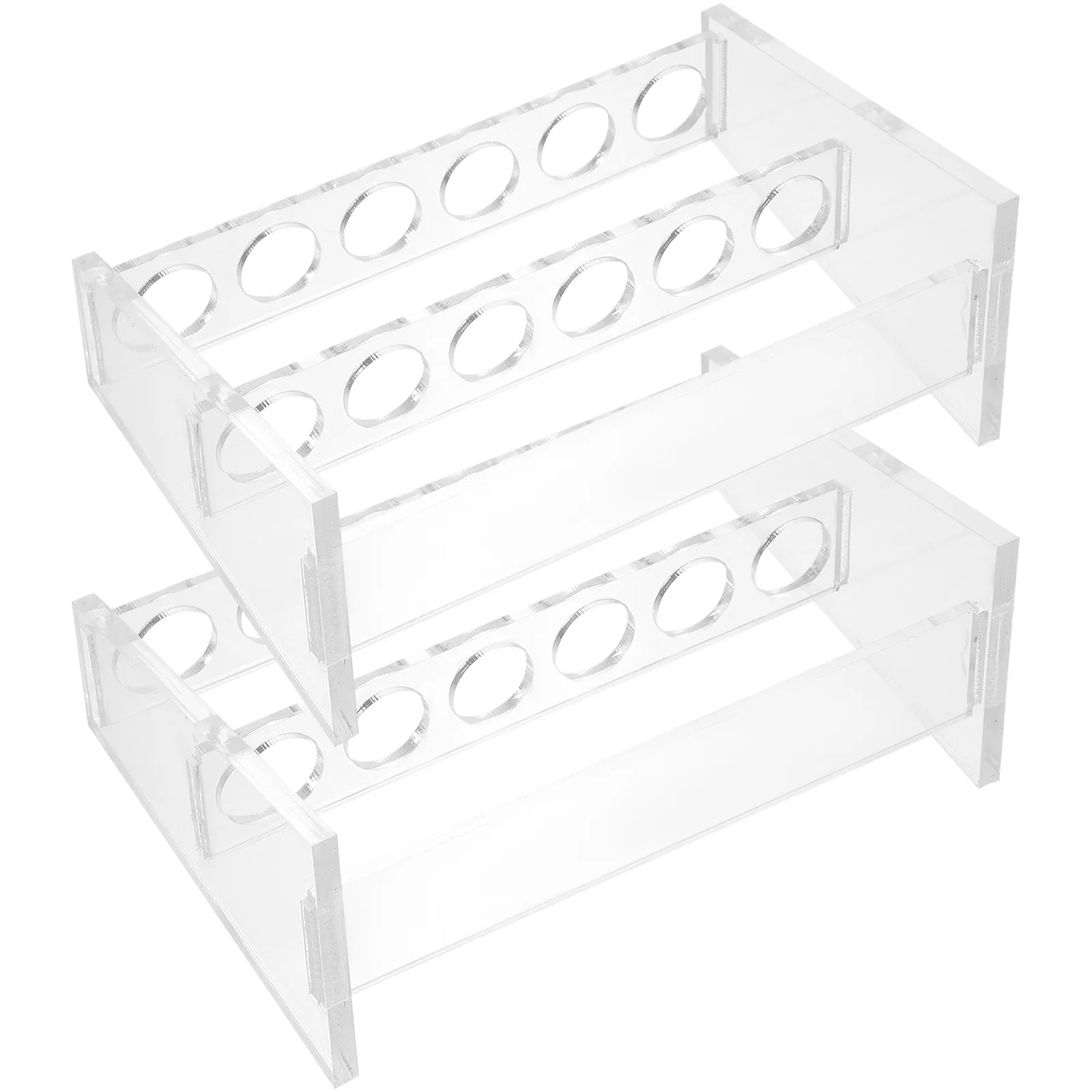 2Pcs Test Tube Rack Acrylic Clear Centrifuge Tube Stand Experiment Lab Organizer Laboratory Glassware Holder Stable Non-Tilt view 5