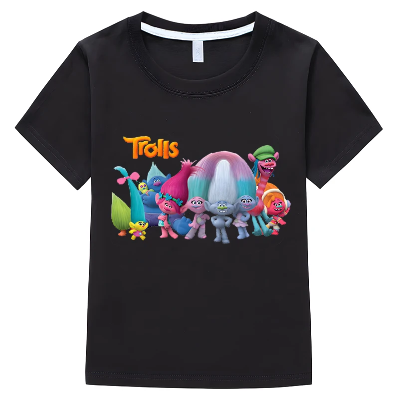 Estate Fantasia palloncino Trolls vestiti ragazze t-shirt bambini Tee ragazzi 100% cotone manica corta top y2k abbigliamento per bambini cotone