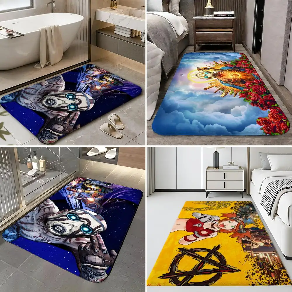 Game C-Classic Borderlands-Games Floor Mat Soft Flannel Entrance Door Mat Non Slip Absorbent Bathroom Bedroom Floor Rug