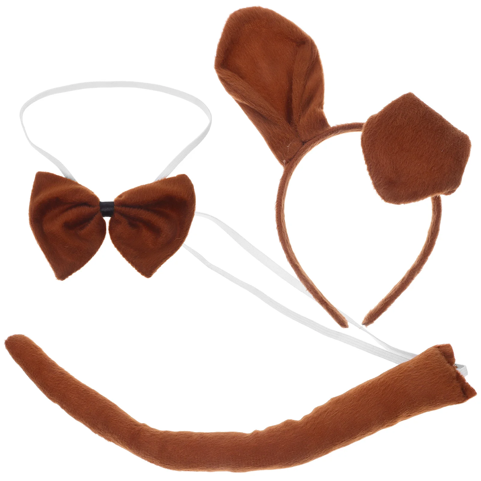 3 pcs Three-Piece Set Short Kids Animal Costume Headband Bowtie Tail Kit For Kids Dancing Party Decor Cosplay Favors