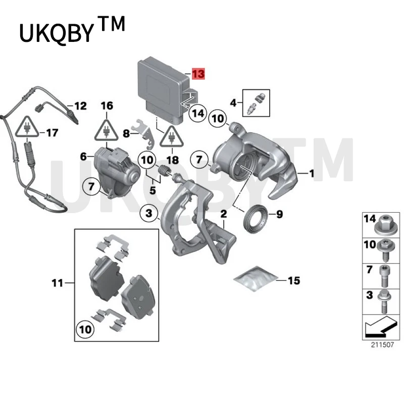 Car Brake control unit F10 N52 N53 N57 F11 F18b mw525I X3 F25 N47 F13 N63 F06 X4 F26 module computer board sensor