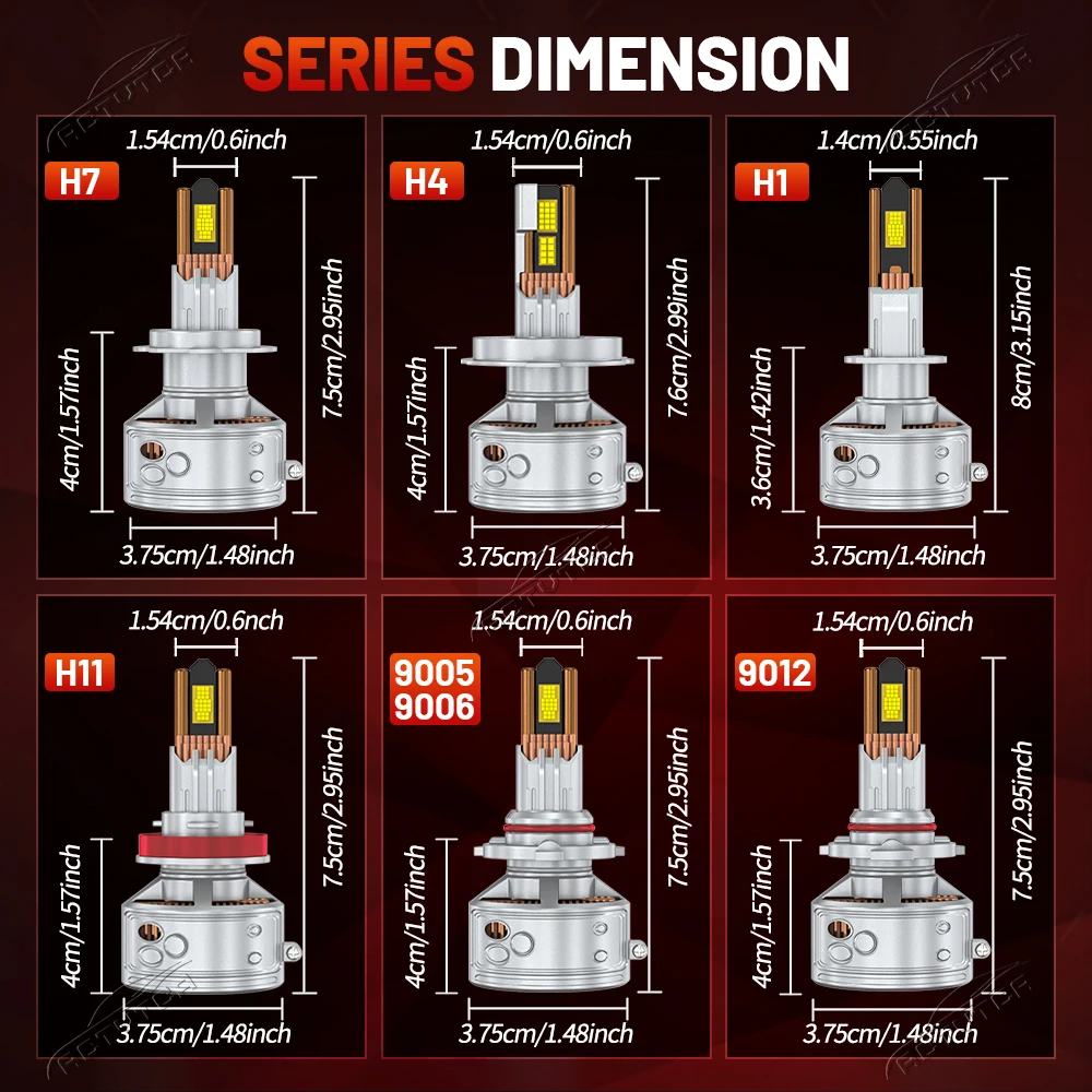 Lampu Depan LED 12000W H4 H7 H1 H11 H8 9005 HB3 9006 HB4 28000000LM 9054 CSP Canbus 32 Tabung Tembaga Lampu Mobil Turbo Lampu Kabut 6000K