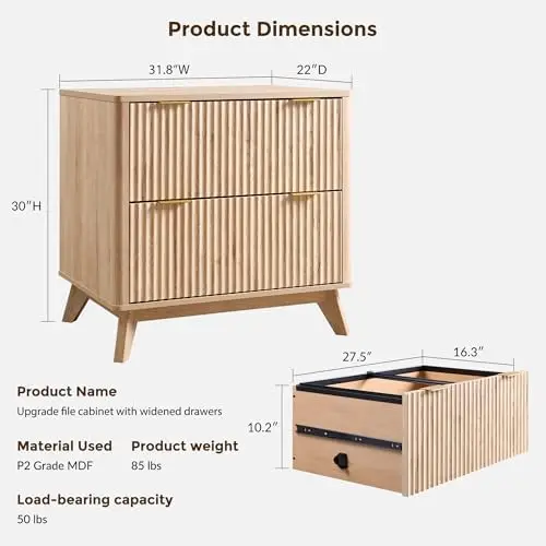 2 Drawer File Cabinet, 31.8