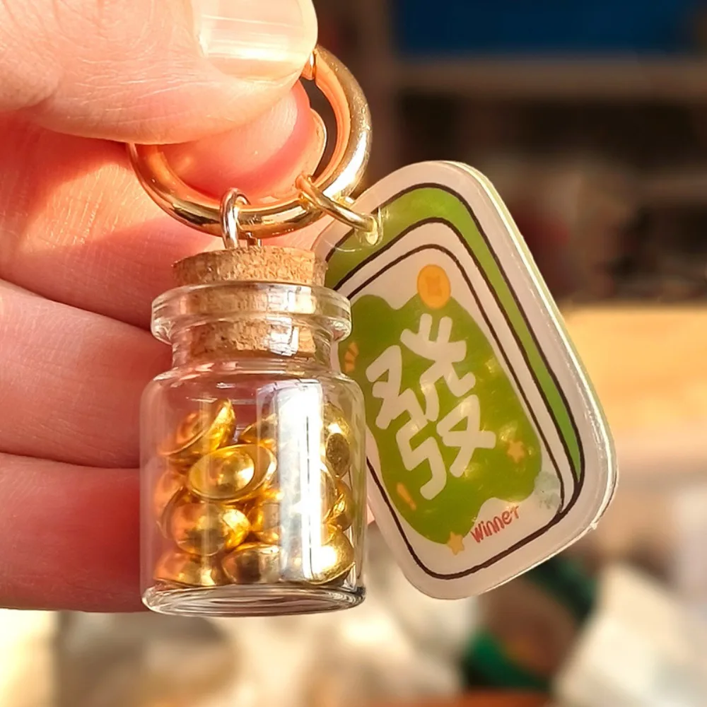 

Creative Year Of The Horse Key Chain Money Mahjong Horse Year Pendant Good Luck Kawaii Golden Yuanbao Keyring Car Decoration