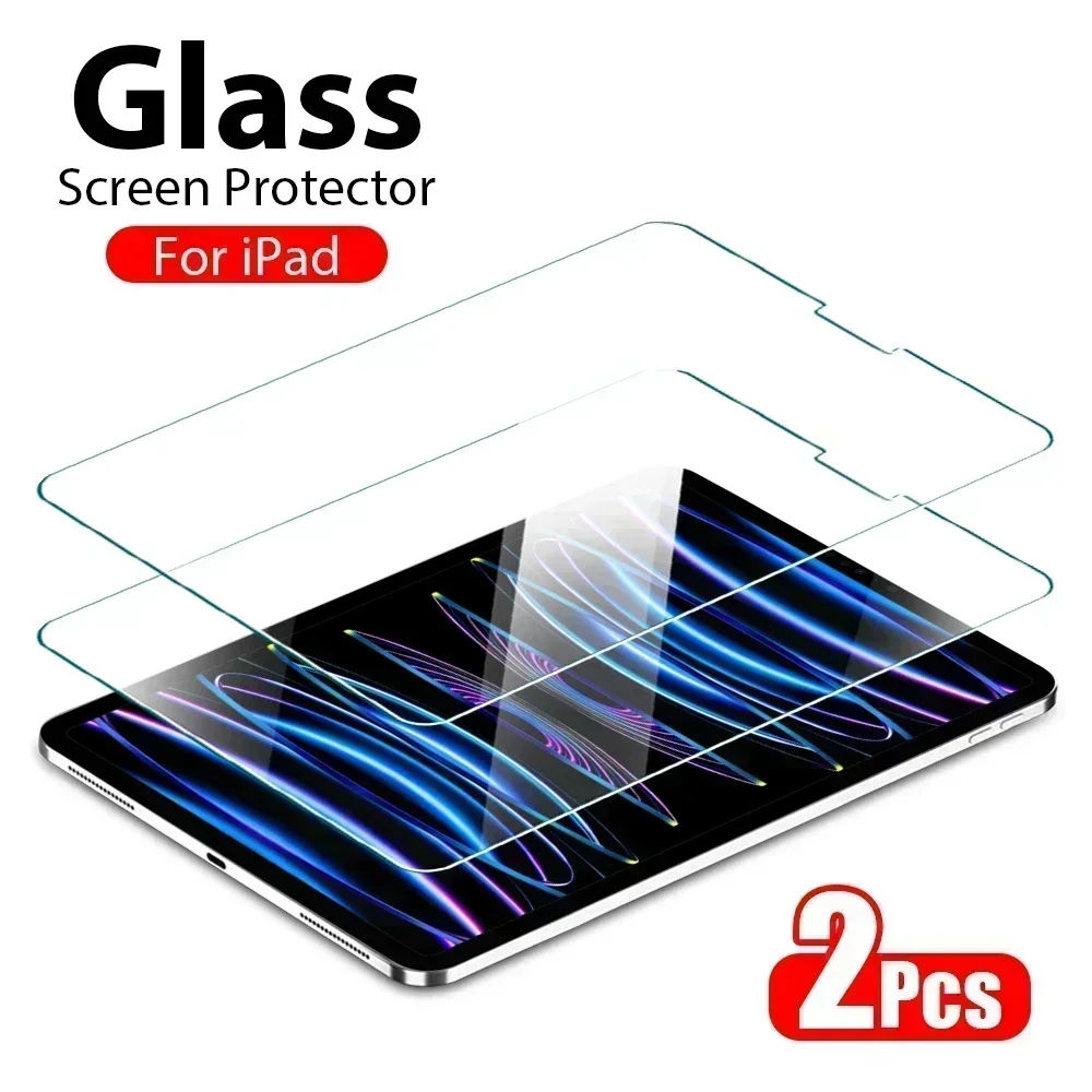 2Pcs Tempered Glass Screen Protector For Ipad Pro 12.9 11 13 inch 2024 10th 9th Gen 10.9 Air 5 4 3 2 1 Mini 6 7th 8th 10.2 Film