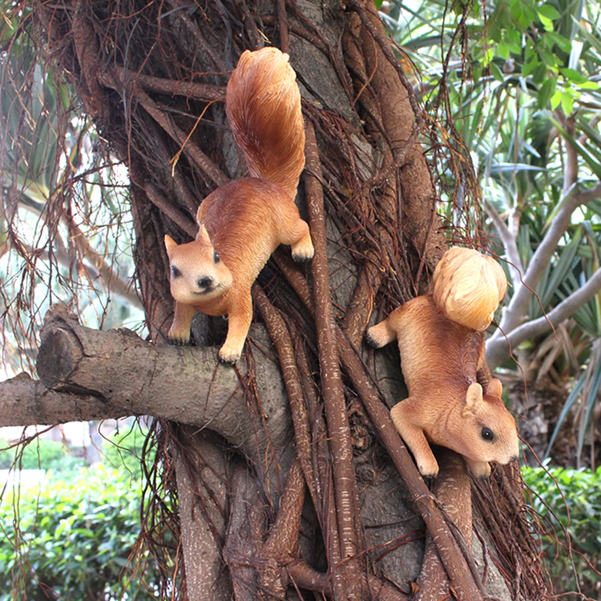 

Home Garden Decor Simulated Squirrel Creative Resin Pendant Micro Landscape Courtyard Decoration 2pcs