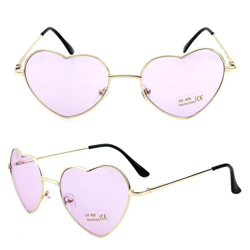 Gafas de sol con montura de estilo corazón para mujer, anteojos de sol con protección UV400, estilo Retro