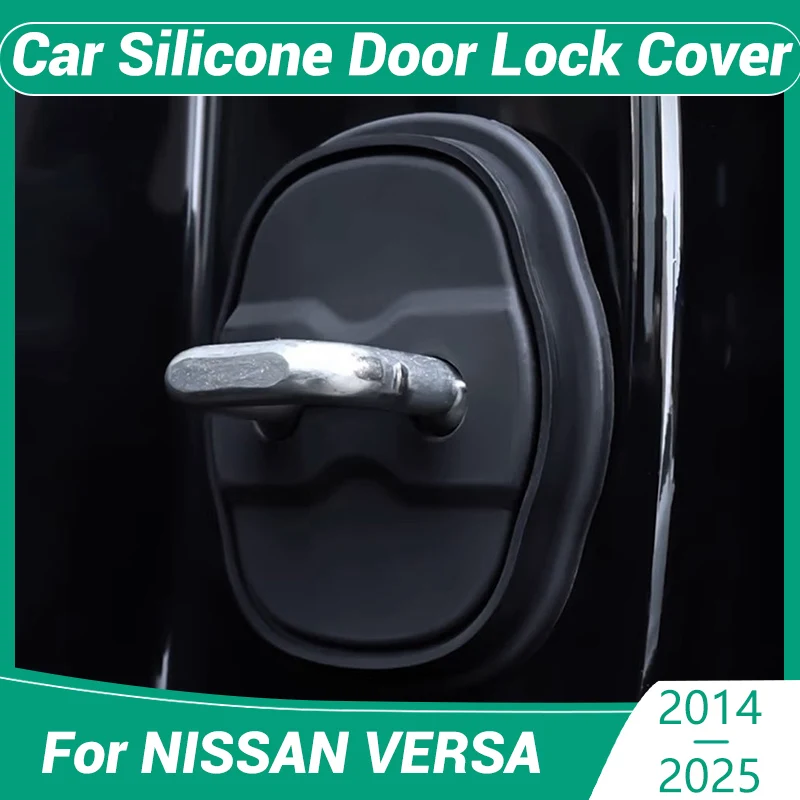 Silicone Car Doors Lock Protector Cover Shock Absorber Cushion For NISSAN VERSA 2014- 2023 2024 2025 Decoration Accessories