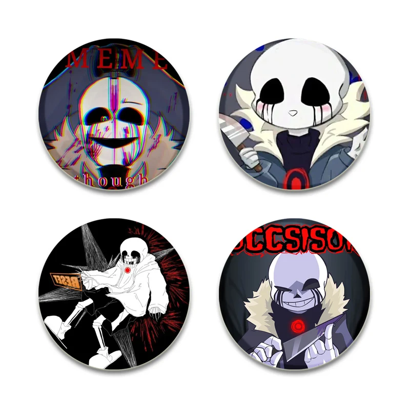 Round Anime Killer Sans Brooches Handmade Badge Fashion Jewellery Clothes Hat Backpack Accessory Gifts HD Print Pins 32/44/58mm