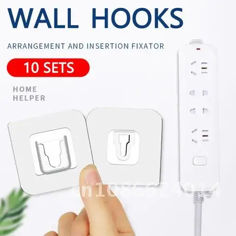 

Double-sided Adhesive Wall Hooks Hanger Strong Transparent hooks for home Kitchen and Bathroom Suction cup Wall Holder 10 sets