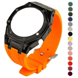 Casioak Mod Kit For GA2100 GA2110 Transparent Case Rubber Strap For Casioak Watch Band Pin Buckle Replacement Accessories
