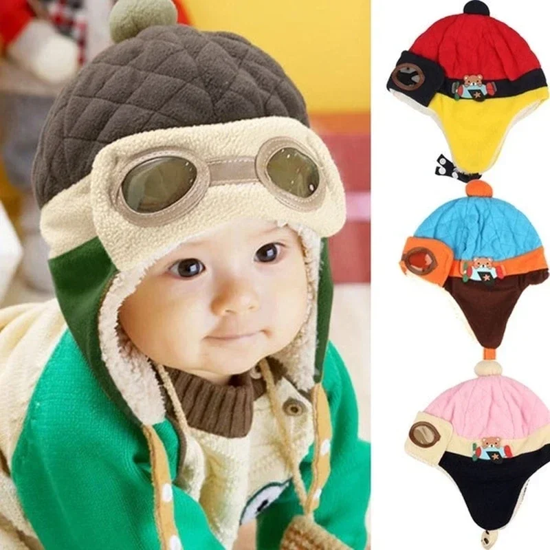

Boys Girls Winter Warm Cap Hat Beanie Pilot Crochet Earflap Hats