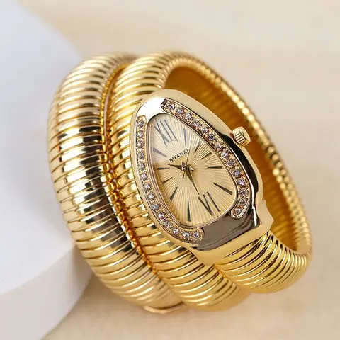 European, American, Japanese, and Korean Style High-End Luxury Fashion Women's Watches, Snake-Shaped Watches, Creative and Unique Niche Watches for Female Students, Personalized Bracelet Watches, the Best Gift for Her