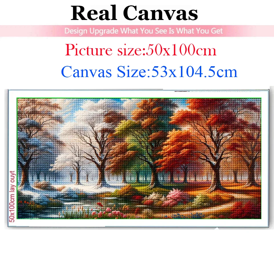 Four Seasons,Spring,Summer,Autumn Forest Landscape DIY 5D Drill Diamond Painting New 2024 Full Mosaic Diamond Embroidery Sale