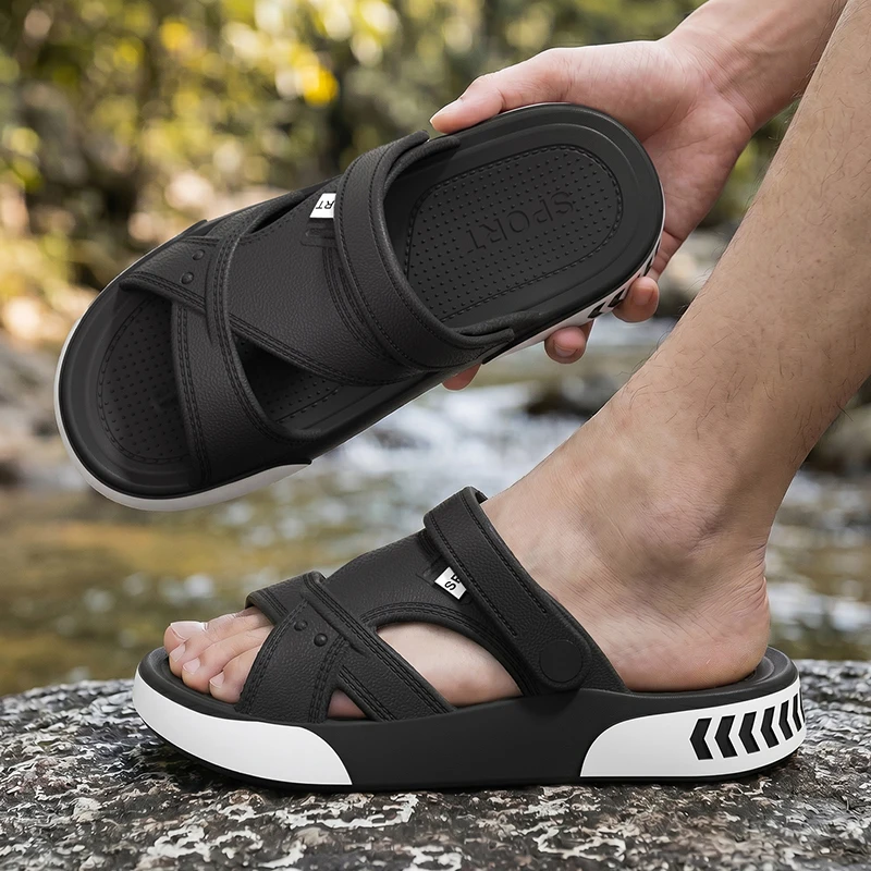 Sommer-Herrenpantoffeln für Drinnen und Draußen, Strand-Freizeitschuhe, Weiche Slides, Flip-Flops aus EVA, Rutschfeste Herren- und Damen-Hausschuhe – Detail 5