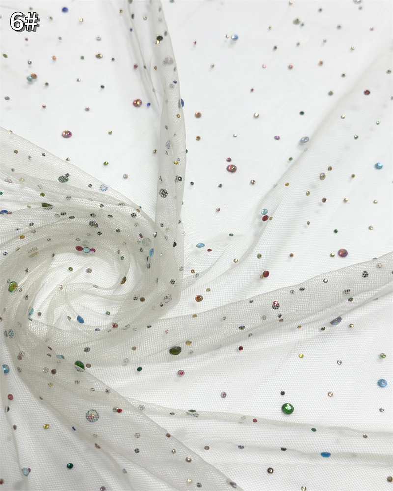 قماش تول من قماش قوس قزح الأورجانزا لخياطة فستان الأطفال قماش شبكي على شكل نجمة لتزيين خلفية ذاتية الصنع