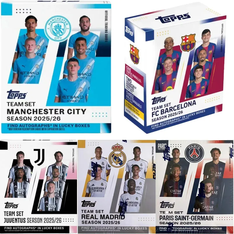 

Оригинальный набор коллекционных карточек TOPPS 2025/26: Арсенал, Реал Мадрид. Загадочная коробка с футбольными и аниме-карточками. Подарки на праздники, игрушки для детей.