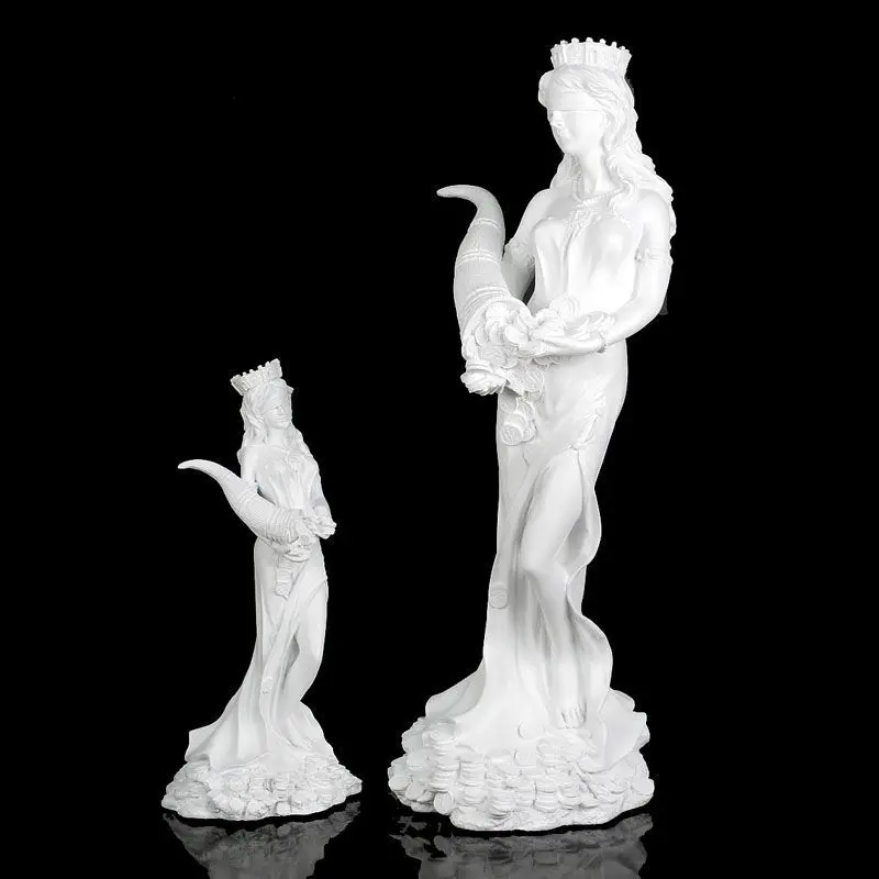 

Pure White Greek Goddess Of Wealth Figurines Miniatures Crafts Desktop Ornaments Desk Living Room Home Decoration Accessories