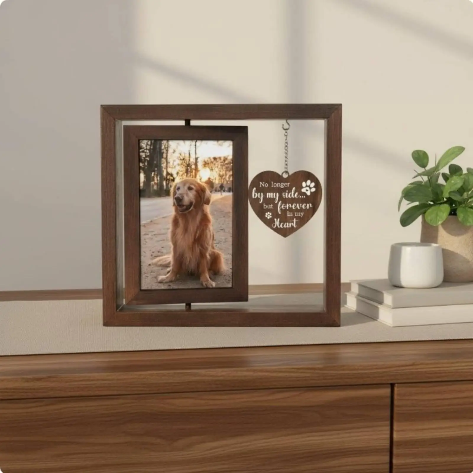 Rotating Photo Frame Sentimental Gift Memorial Photo Frame for Pet Owners