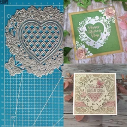 Metalowa matryca do cięcia szczęśliwej bogini kratownicowe serce kwitnie Album na zdjęcia Diy do scrapbookingu dekoracyjne wytłaczanie ręcznie robione kartki