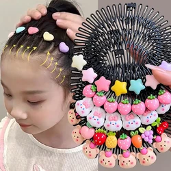 Fashion Children's Hairpins Little Girls Bangs Broken Hair Hairpins Girls Candy Color Sweet Cute Insert Comb Hair Accessories