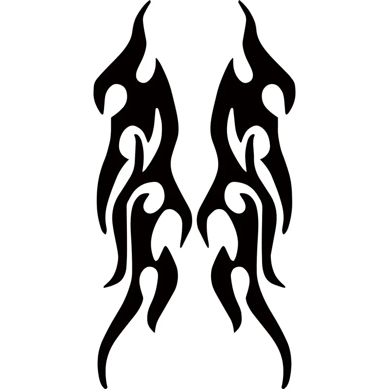 Tribal Flame Pattern Vinyl Sticker Symmetric Totem Decal Waterproof Car Motorcycle Auto Motorbike Helmet Fuel Tank Decor Sticker