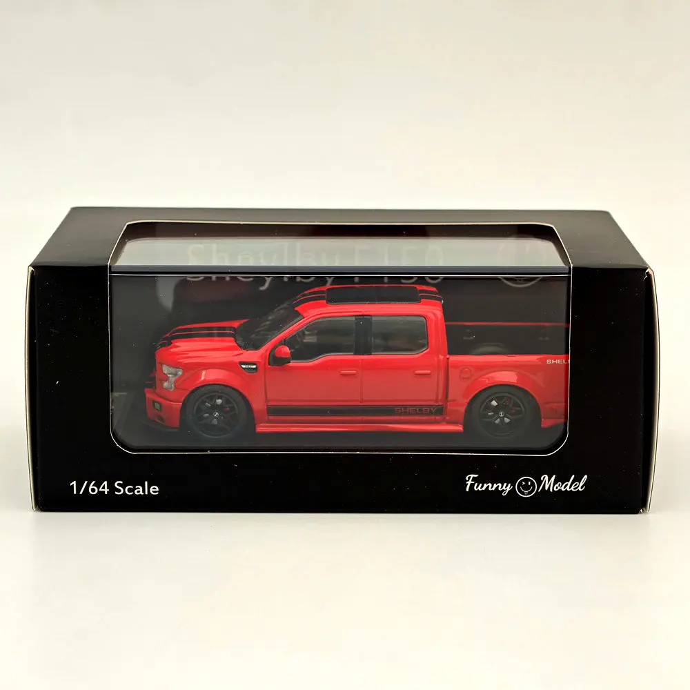 Funny Model 1/64 Scale SHELBY F-150 Shelby Super Snake Pickup Diecast Models Car Limited Collection Auto Toys Gift Red