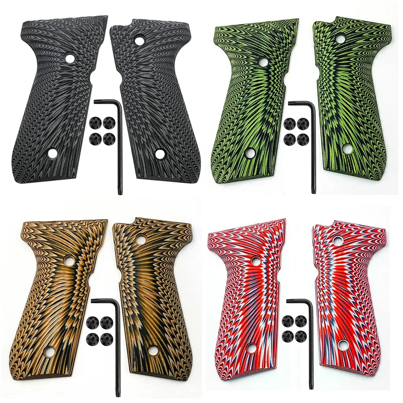 1pair G10 Grips 92fs Grips , 92 Fs, M9, 92a1, 96a1, Full Size Gun Grips with Screws , Sunburst Texture