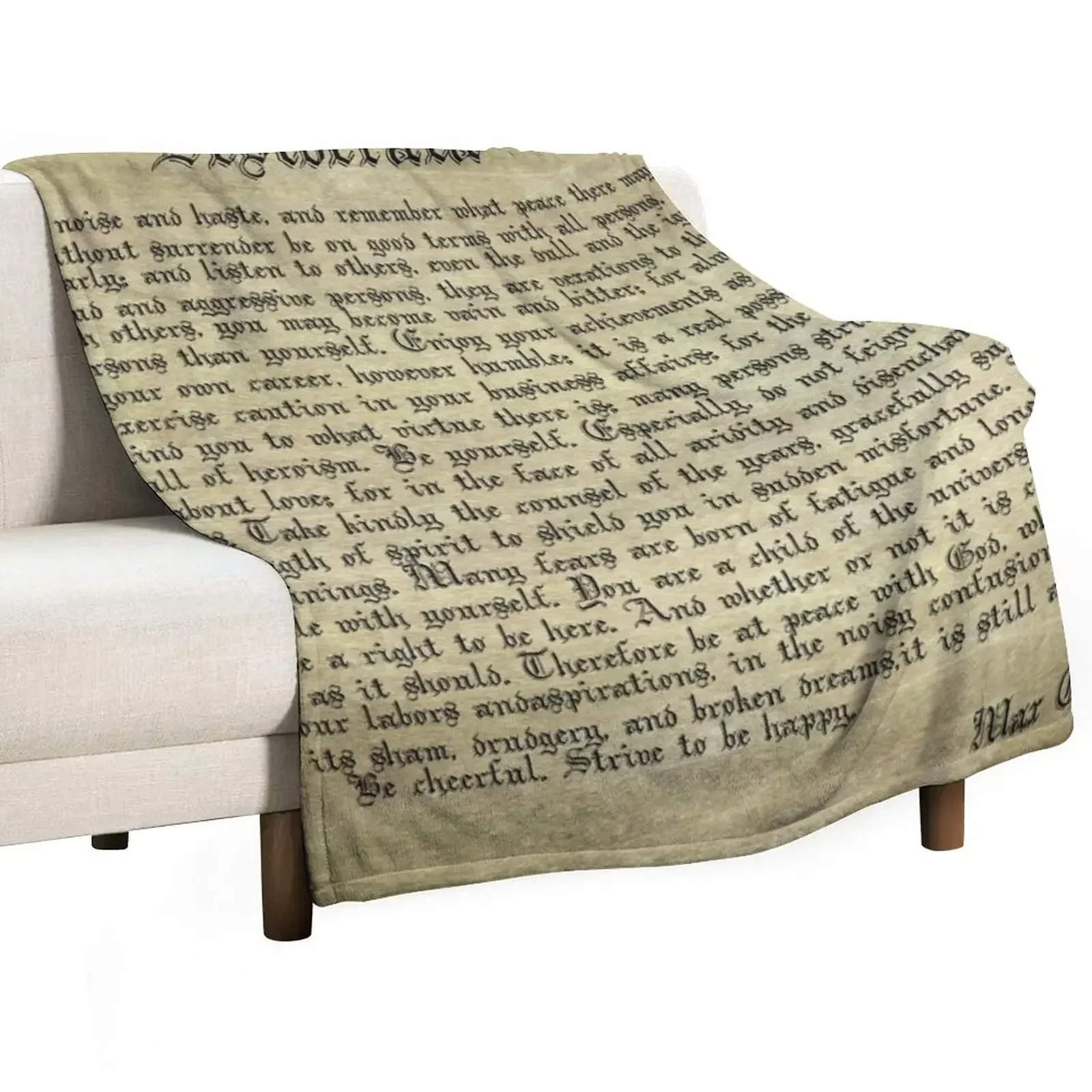 Vintage Desiderata Throw Blanket Thins Soft Beds Blankets