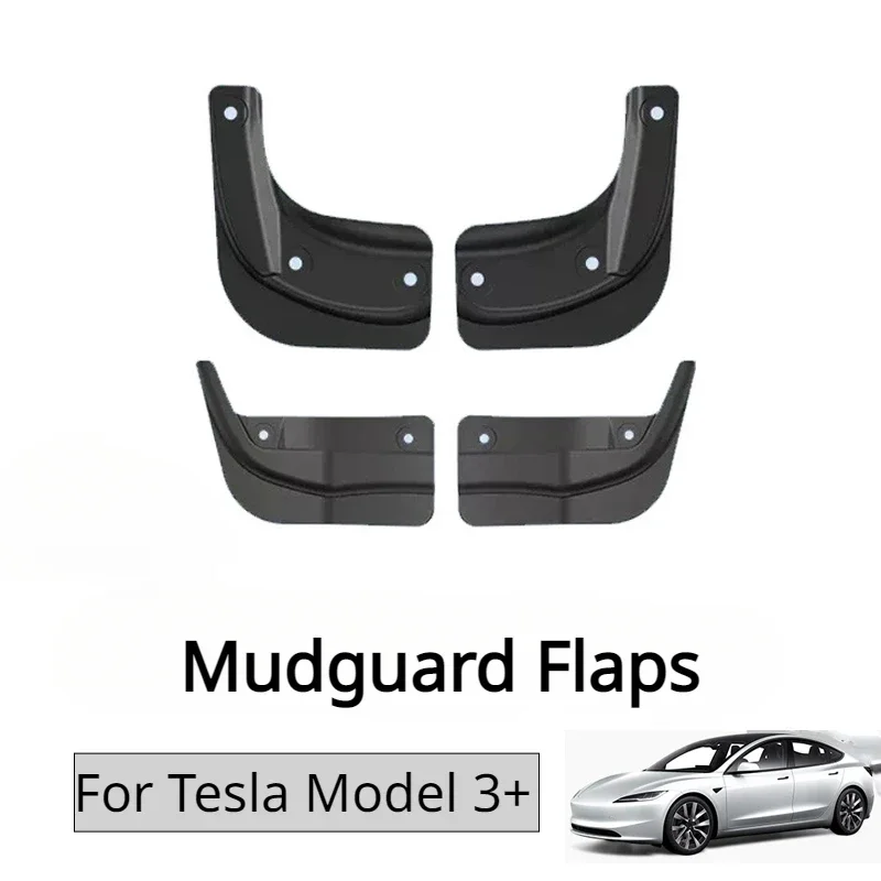 Mud Flaps For Tesla 2024 Model 3 Highland Mudguard Official Original Front Rear Wheel Fenders Splash Guards Modeling Accessories