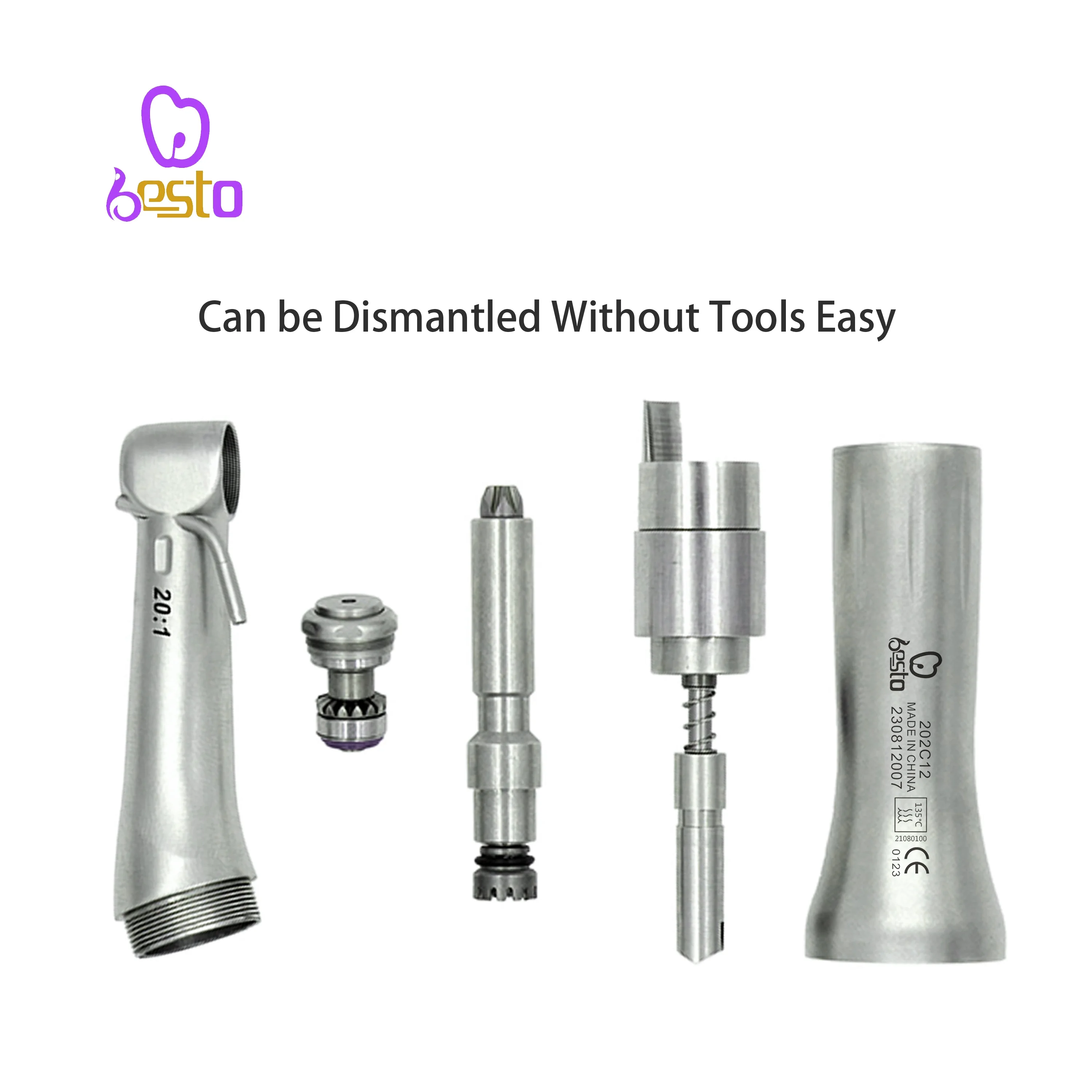 20:1 den tal imp lant Handpiece Low Speed Contra Angle for imp lantology Motor Carton Stainless Steel Surgery denti stry Equipme