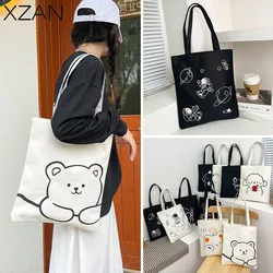 Customized Canvas Bags Shopper Shoulder Bag Big Women Designer Handbags Shopping Tote Casual Woman Grocery Customizable Fabric