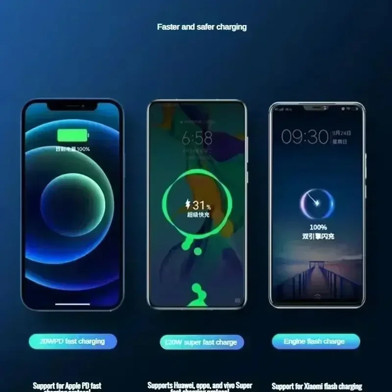 Xiaomi 120W قوة البنك 50000mAh قدرة عالية شحن سريع Powerbank شاحن بطارية محمول آيفون سامسونج هواوي الساخن