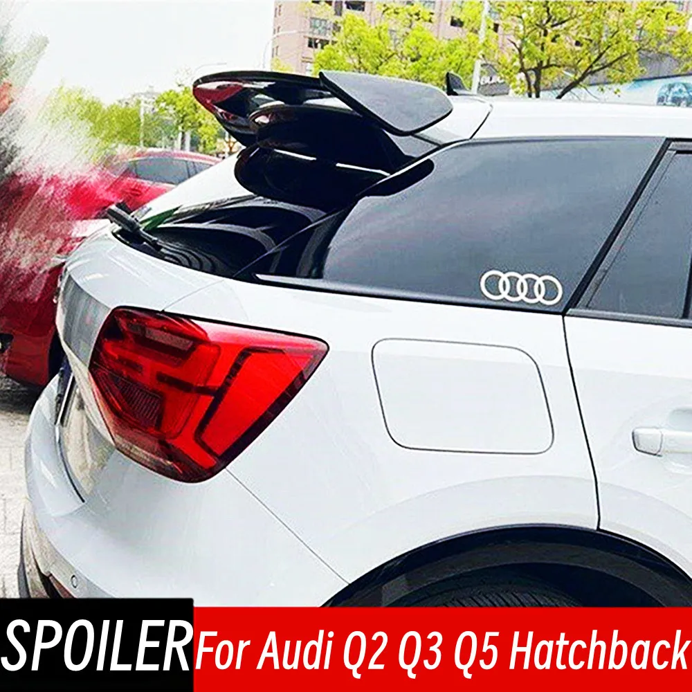 Hatchback Universal 130CM Spoiler For Audi Q2 Q3 Q5 Rear Roof Trunk Lid Black Carbon Spoiler Wings Car Exterior Accessories Part