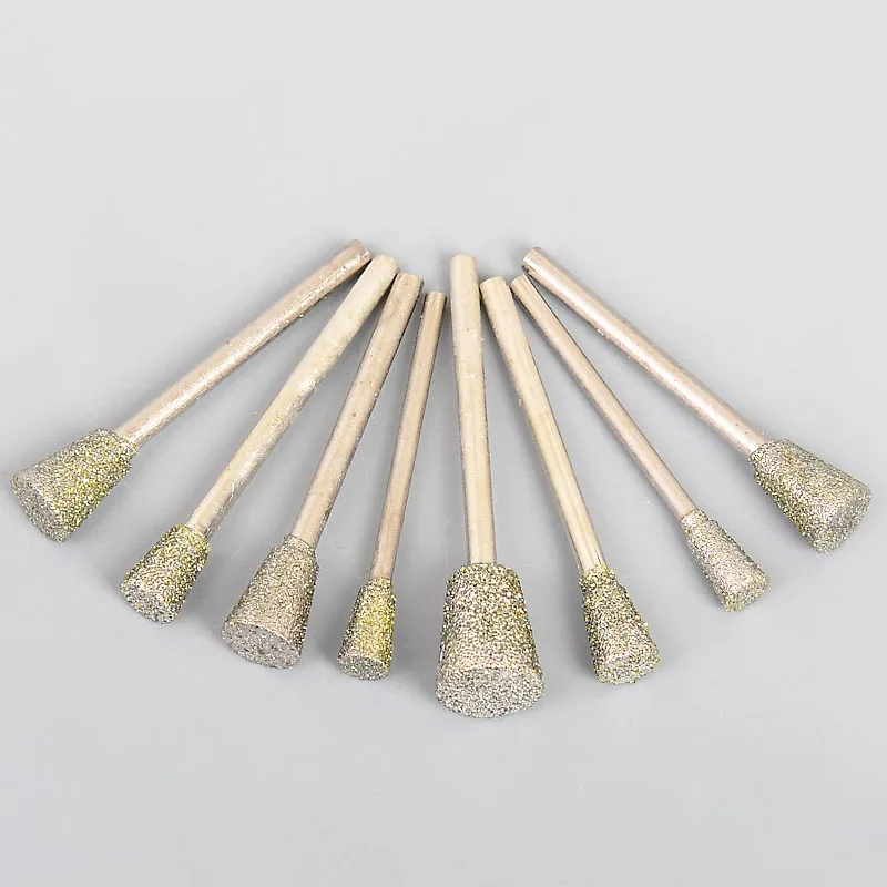 Tête de meulage diamantée à tige inversée, fraises ezoid, assemblage inversé, foret, 4mm, 6mm