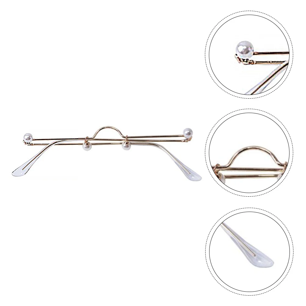 

Pearl Decorated Eyeglasses Frame No Lens Lightweight Fashion Accessory For Party Birthday Cosplay Stage Performance Sunglasses