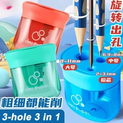 1PCS VB156 Three Hole Pencil Sharpener Children's Mini Pencil Sharpener Elementary School Boy and Girls