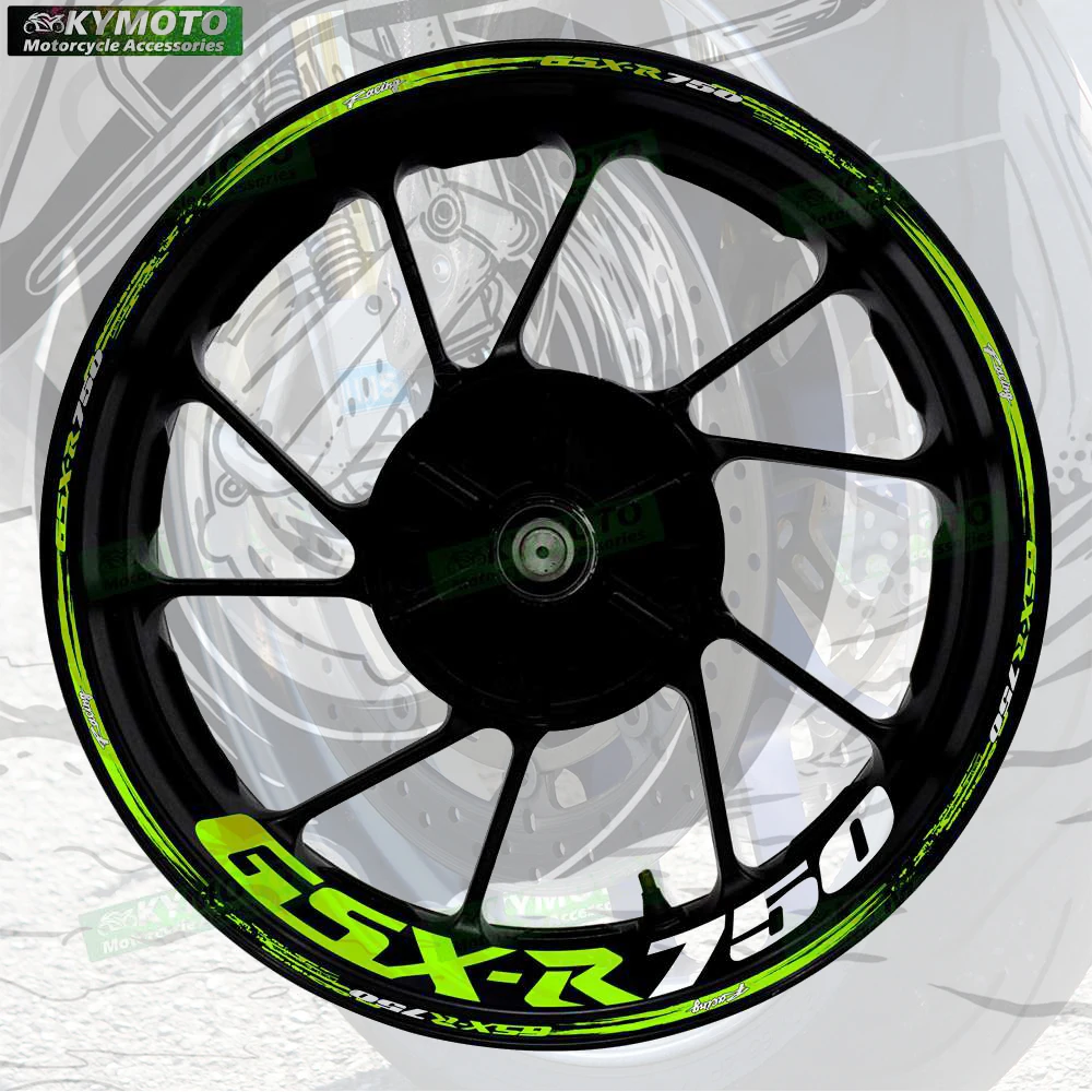 ل GSX-R750 GSXR750 عاكس دراجة نارية الملحقات 17 بوصة العجلات الأمامية والخلفية الشارات هدية عجلة شريط الشارات ملصقات