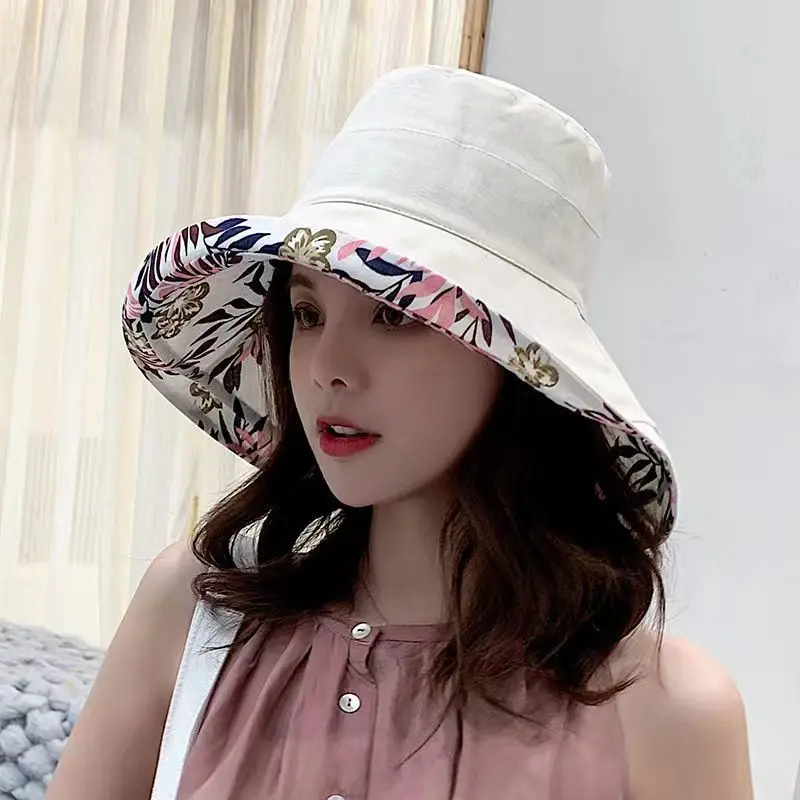 2023 Women\'s Hat Bucket hat Panamanian Women  Four Seasons Fisherman Hat Big Brim Hat Double-Sided Fisherman Hat Sun Visor C