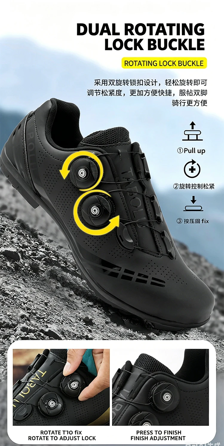 Professionelle MTB Mountainbike-Schuhe für Herren, Atmungsaktive SPD-Rennradschuhe, Damen SPD-Klickschuhe für Radfahren – Detail 6