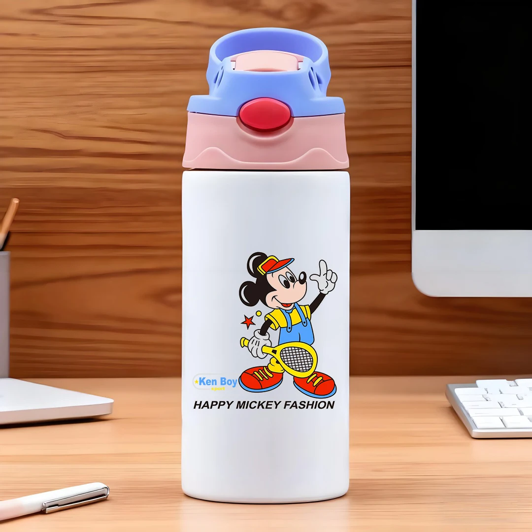 

Disney Mickey Mouse Straw Cup Vibrant Sports Image Happy Mickey Fashion 304 Stainless Steel Cartoon Straw Cup Childrens Wate