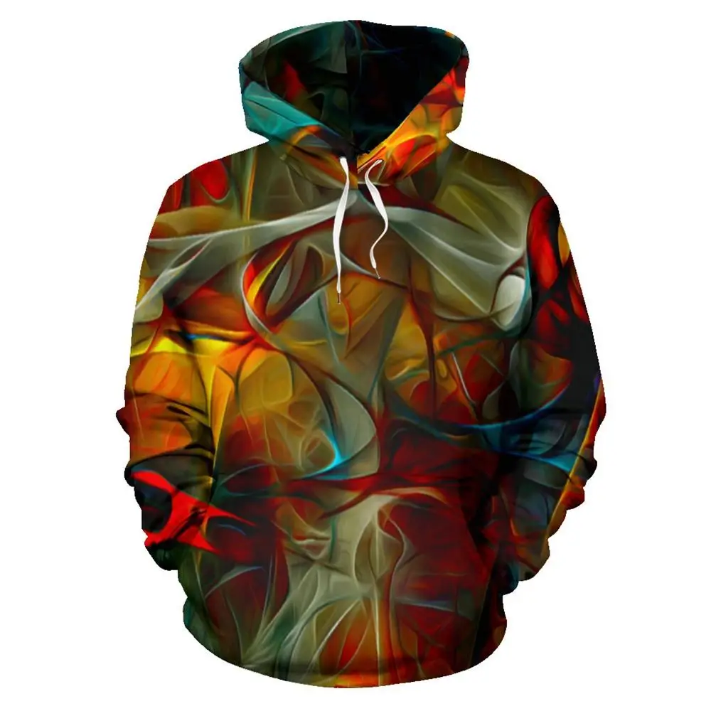 Vintage Men Hoodies Graffiti Abstract graphic 3D Print Man sweatshirt Oversize Hoodies  Personality Men's Autumn Clothing Top 