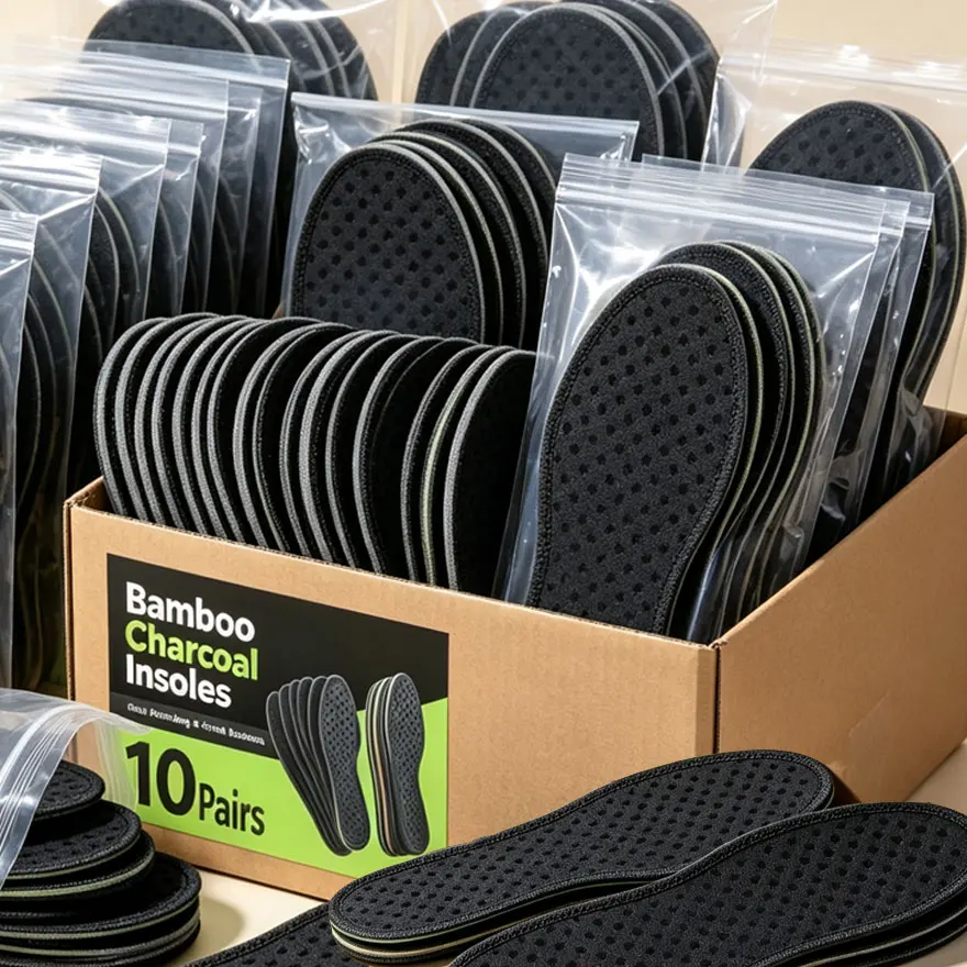 Unisex Odor Control Bamboo Insoles Men Women Deodorant Shoes Pads Moisture Wicking Cushion Breathable All Day Comfort Fit Wear