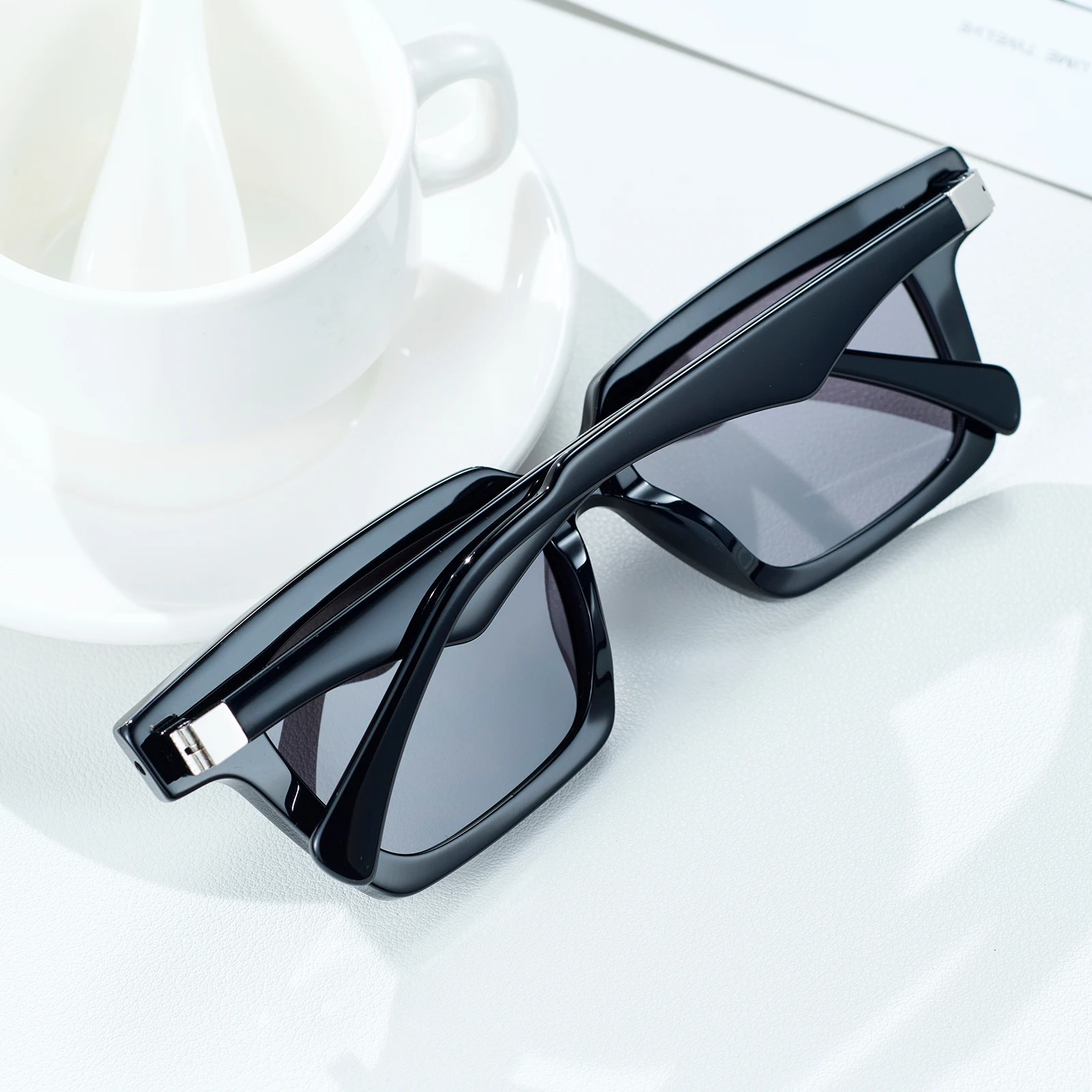 Reef Tiger унисекс квадратные оттенки RET-901 полностью серые модные солнцезащитные очки 400 УФ-защита ярко-черный прямоугольный дизайн