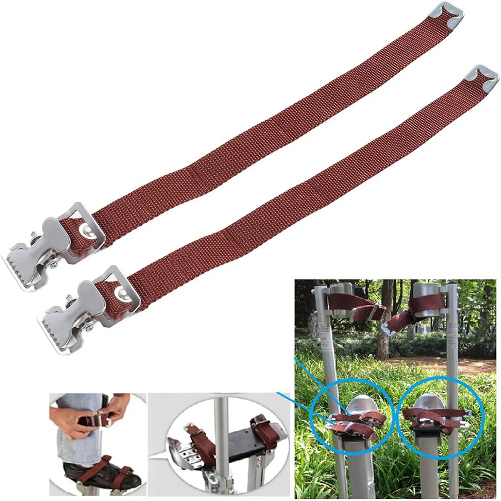 AT02-4Pcs Drywall Stilts Straps, Leg Band Straps With Adjustable Size, Replacement Part For Stilts