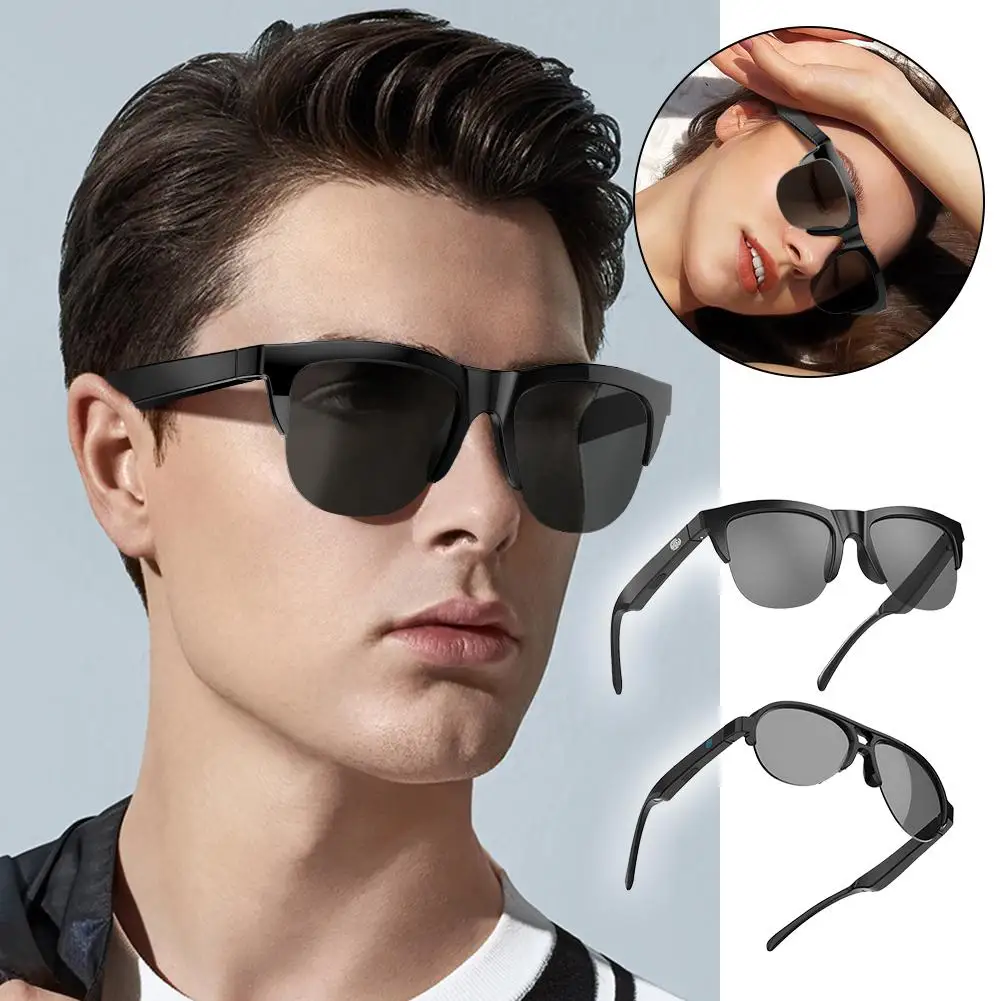 UV400 Smart Bluetooth Glasses Bluetooth V5.3HiFi stereo polarized border speaker connected sports to sunglasses outdoor men Y4M1