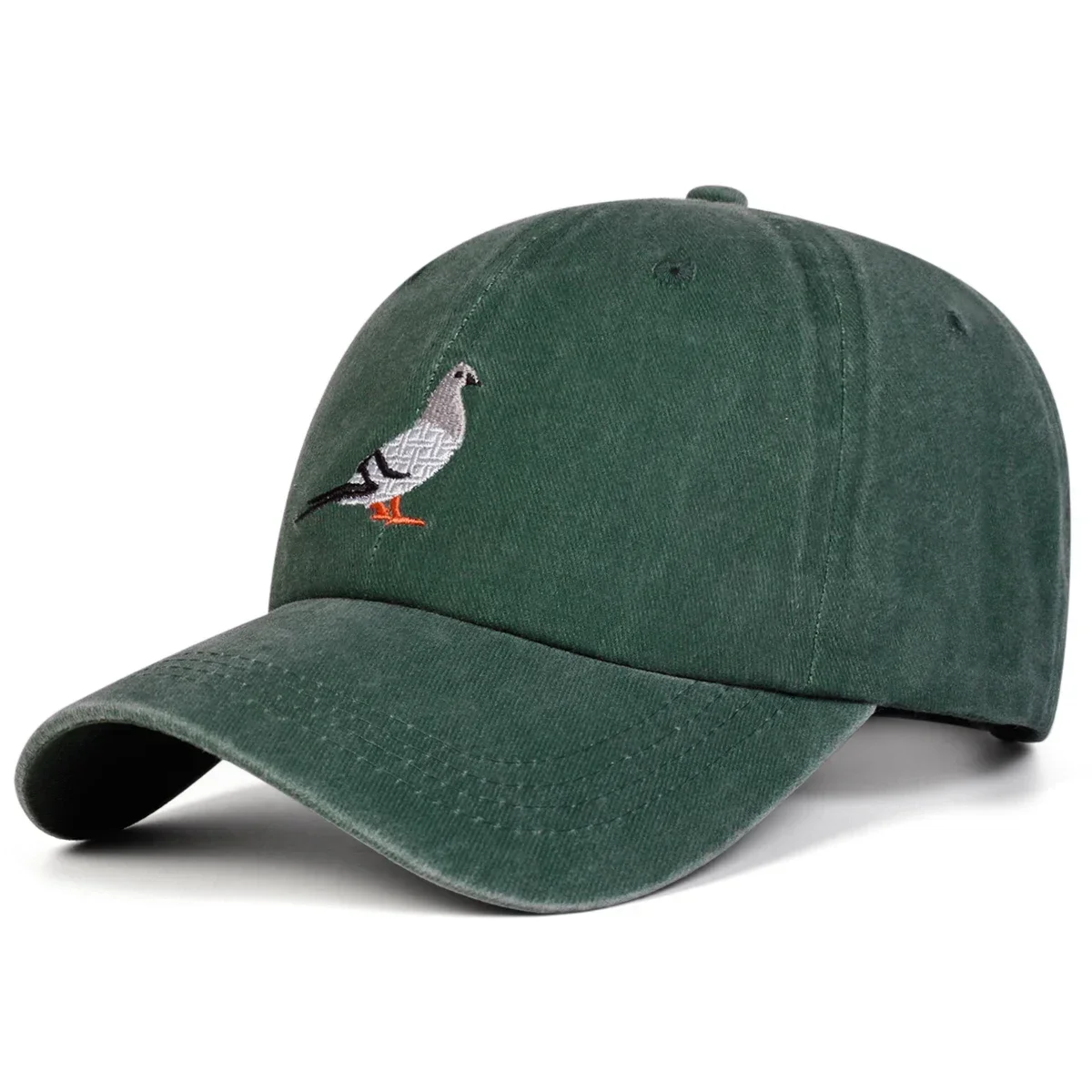 Unisex Pigeon Embroidery Washed Denim Baseball Caps Spring Autumn Outdoor Adjustable Casual Hats Sunscreen Hat Sports Cap 3